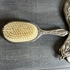 Vintage Silver-plated Vanity Set  Mirror Comb   Brush Ornate Floral Design 