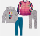 Kids Headquarters  4-piece Playwear Set  Stripes    Hearts  Girls Sz 6   Nwt