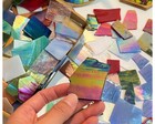 Iridescent Stained Glass Pieces 1kg 35oz Irregular Mosaic Tiles Crafts Decor 