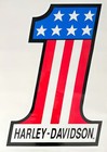 Harley Davidson Racing  1 Red  White  Blue Extra Large Trailer Decal 37  X 26 