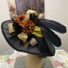 Ladies Wide Brim Victorian Edwardian Style Hat Tea Party Kentucky Derby Hat 
