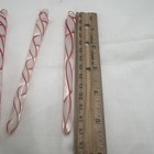 Lot Of 3 Vintage Hand Blown Art Glass Peppermint Swirl Icicle Ornaments   5-1 2 