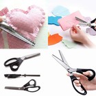 Black Professional Zig Zag Pinking Shears With Comfort Grip For Fabric Cutting