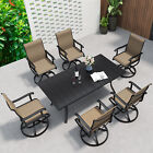 Outdoor Dining Patio Table Furniture Set Swivel Chairs Lawn Garden Yard 7pcs