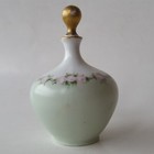 Antique France austria 7-pc Porcelain Dresser Top Vanity Set  Pink Roses  Green