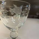 Antique Hand Blown Simple Elegant No Trim Floral Design Clear Water Goblets