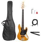 Glarry Gjazz Electric 5 String Bass Guitar Transparent Yellow With Bag