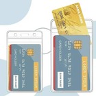 10pc Id Card Badge Holder Vertical Clear Reusable Soft Waterproof Office Id Case