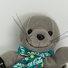 Vintage 1999 Coca-cola Plush Seal With Scarf And Mini Bottle 8 5 Inch Gray
