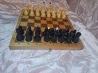 Vintage Soviet Russian Wooden Chess Set Folding Board 30  30      
