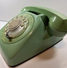 Vintage General Telephone Rotary Dial Desk Phone Green Mint Turquoise Works Read