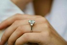3 50ct Asscher Cut Real Moissanite Diamond Engagement Ring 14k White Gold Plated