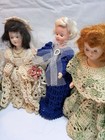 Lot 5 Vintage 1951 Handmade Crochet Fashion Display Dolls Grandma Palmer