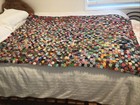 Vintage Handmade Approx 60x43   yo-yo Quilt