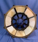 Vintage Octagon Antique Brass Slag Glass 8 Panel Light Shade