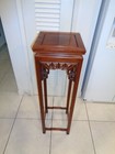 Vintage Hand Carved Tall Chinese Pedestal Table  41 By 12 By 12  