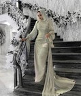 Mermaid Elegant Evening Dresses Muslim Pleats Prom Dresses  Prom Gowns
