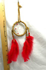 Native American Dream Catcher  Red 3  Dreamcatcher  Cherokee Made  Coa  dc3-6