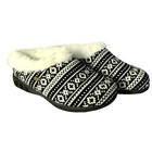 Therafit Adele Womens Cozy Knit Comfort Slipper Black   White Indoor outdoor Sz9