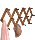 Wooden Wall Hanger accordion Coat hats Bag Rack  Expandable Wall Hooks Organizer