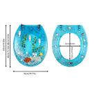 Resin U v Type Toilet Seat Aquarium Seat Blue Sea Fish Shells Shape Toilet Seat 