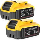 2pack For Dewalt 20v 8 Ah Lithium-ion Battery Dcf850 Dcb205 Dcb206 Dcd996 Dcf887