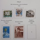 Italy - 1958 - 59 - Lot Of Stamps On Album Page  - Used   Mh