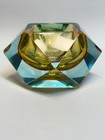 1960s Murano Art Glass Seguso Flavio Poli Diamond Faceted Sommerso Ashtray Bowl