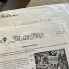 Original Factory Solar Fire Set Williams Pinball Arcade Game Owners Manual