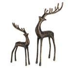 Christmas Reindeer Figurines For Centerpieces  Black Iron Black With Gold
