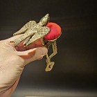 Antique Vintage Style Brass Eagle Sewing Clamp Pin Cushion