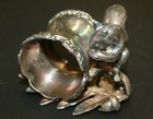 Victorian Squirrel W nut On Oak Leaf Silver Plated Figural Napkin Ring 