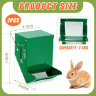 2 Pcs Rabbit Feeder For Cages Viewing Window Small Animal Food Dispenser With Li