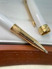 Montblanc Meisterst  ck M163 Ceramics Ballpoint Pen White-gold W  Gift Box
