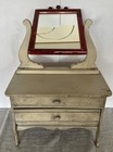 Vanity Top Doll Dresser Two Drawer With Tilt Mirror 26    Tall Vintage 1940   s
