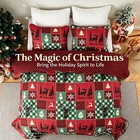 Christmas Quilt Bedding Set Queen king Size 3 Piece Red Festive Bedroom Decor Us