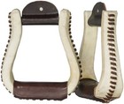 Western Bell Stirrups - Rawhide Covered - Leather Laced -3 Leather Color Choices