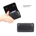 Black Leather Phone Case Cover Pouch Holster Swivel Belt Clip W For Cell Phones