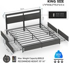 Full Queen King Size Bed Frame With Led Lights headboard Metal Platform 
