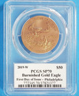 2019-w  50 Burnished Gold Eagle Moy Signed 1 Oz Pcgs Sp70 First Day Of Issue
