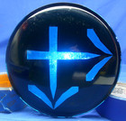 Vintage Traffic Signal Light Black green Crossed Double Arrow Lens 8-3 8 