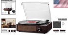 Vintage Vinyl Record Player With Bluetooth   Built-in Speakers - 3 Speed