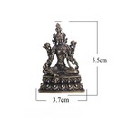 5 5cm Retro Copper Green Tara Statue Absorbing Wealth Buddhist Figure Decoration