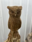 Hand Carved Teak Wood Owl Sculpture Statue Figurine Decor 32    Tall  