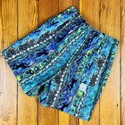 Vintage 80s 90s Kids Toddler Abstract Hawaiian Neon Lizard Surf Beach Shorts