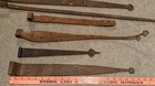 Vintage Antique Lot 7 Wrought Iron Barn Farm Door Strap Hinge Bar Metal Old