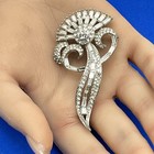 Vintage Art Deco Brooch Fancy Rhinestones For Repair Craft No Pin As Is 3 