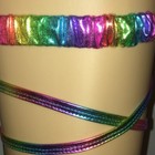 Metallic Leg Wraps Tie Straps Garter Irridescent Multicolor Dance Club Rainbow