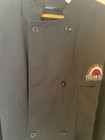Dickie s Chef s Coat Size Xl Black Long Sleeve Front Pocket Tuscan Slice Logo