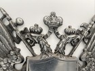 Vintage Heraldic Coat Of Arms Wall Plaque Cast Metal 16x14 Decor